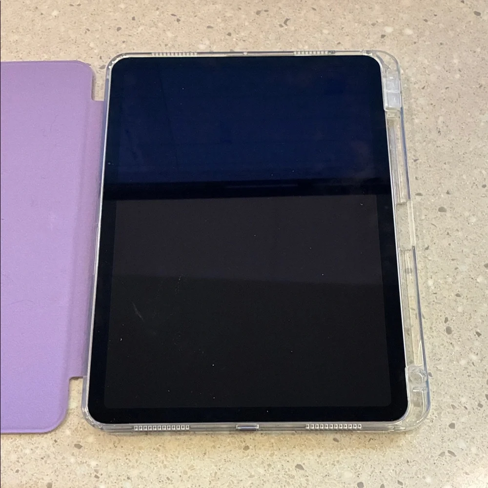 Elegant Purple Tablet Cover with Clear Protective Case